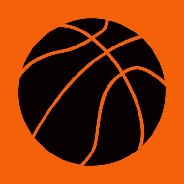 Basketbol topu vektör tasarımı logo mark marka siyah turuncu arka plan