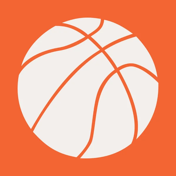 Pallacanestro Palla Vettore Logo Pulito Linee Bianche Marca Arancione Trasparente — Vettoriale Stock