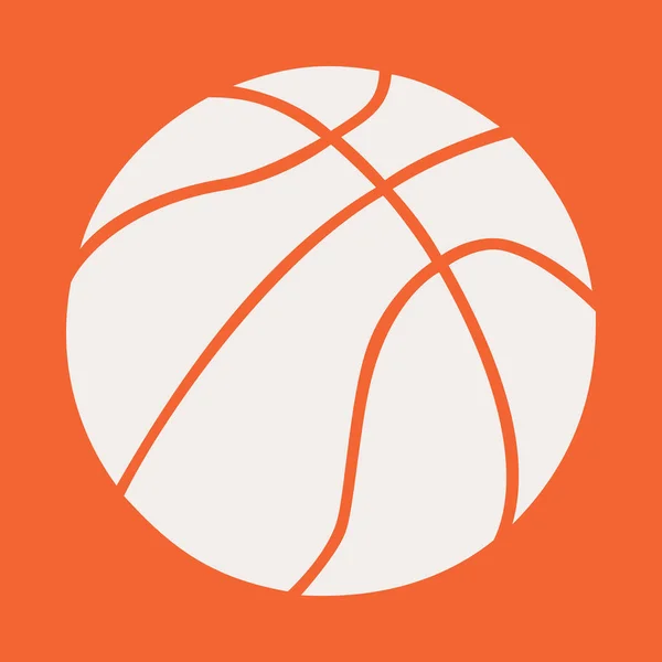 Vecteur Ballon Basket Logo Propre Marque Lignes Blanches Orange Transparent — Image vectorielle