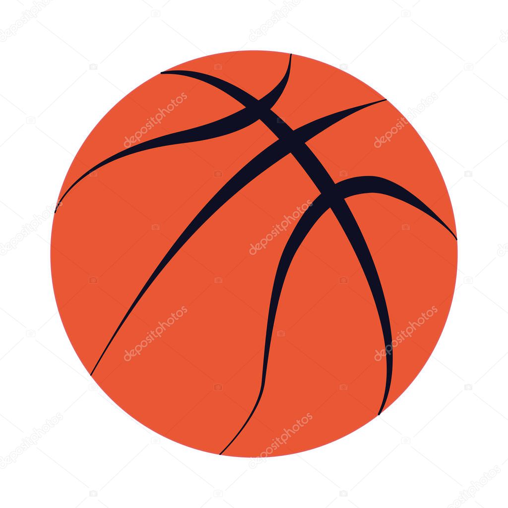 Basketball ball vector isolated design logo mark black fat lines orange white