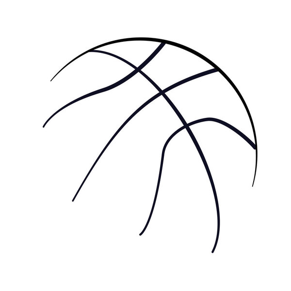 Basketball ball vector design logo brand black only lines sketch
