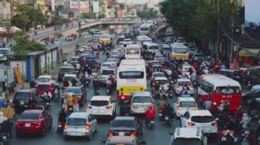 Hanoi 'deki Yoğun Yol, Yoğun Trafik Saati, Altyapı, Ulaşım, Vietnam