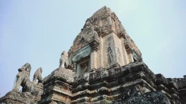 Siem Reap, Kamboçya. Terk Edilmiş Tapınağın Harabeleri - Angkor Wat 4k