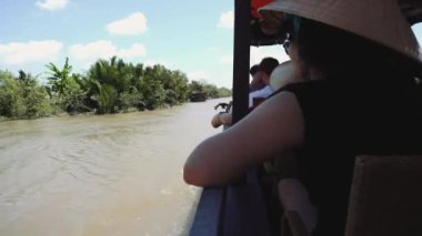 Vietnam 'daki Mekong Nehri, Güneydoğu Asya 4k