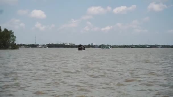 Rio Mekong no Vietnã, Sudeste Asiático 4k — Vídeo de Stock