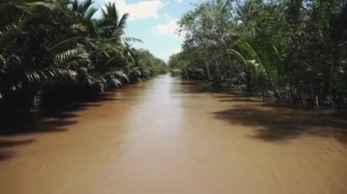 Vietnam 'daki Mekong Nehri, Güneydoğu Asya 4k