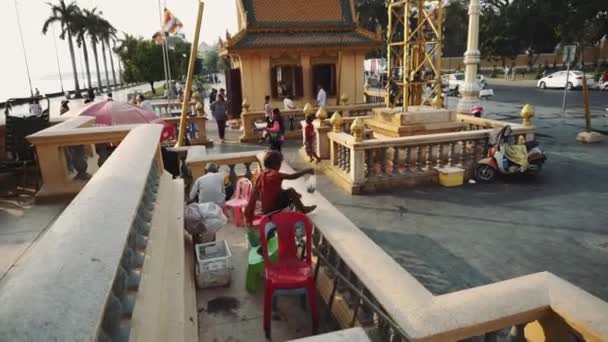 Pohled na Phnom Penh. Kambodža Asie 4k — Stock video