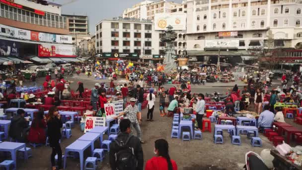 Comida de rua no mercado. Vietname Dalat — Vídeo de Stock