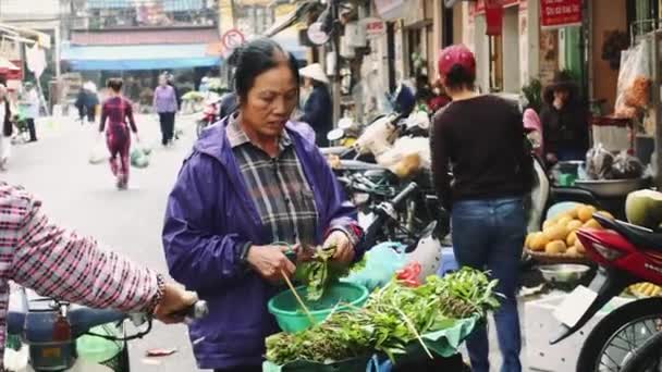 Straatleven in Hanoi, hoofdstad van Vietnam. — Stockvideo