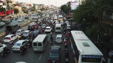 The Bustling Street Scene of Hanoi, Vietnam, Old Town, Motosiklet Trafiği