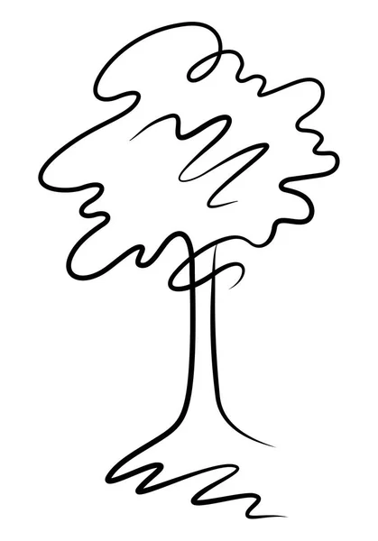 Icono de silueta de árbol negro . — Vector de stock