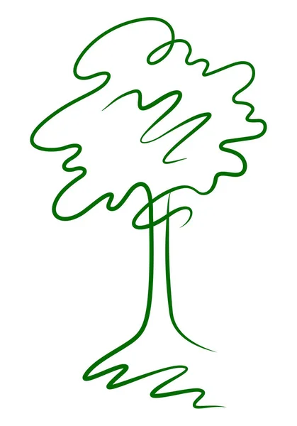 Gröna träd silhouette ikonen. — Stock vektor