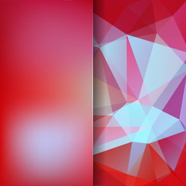 Kırmızı, mavi, kahverengi geometrik şekiller arka plan. Cam ile arka plan bulanıklık. Renkli mozaik desen. Vektör Eps 10. Vektör çizim