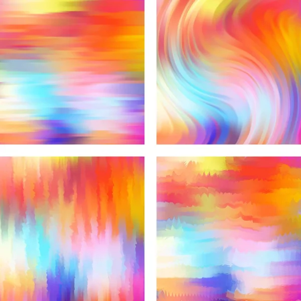 Renkli, soyut, bulanık arkaplanlarla ayarlanmış. Vektör çizimi. Modern geometrik arka plan. Soyut şablon.