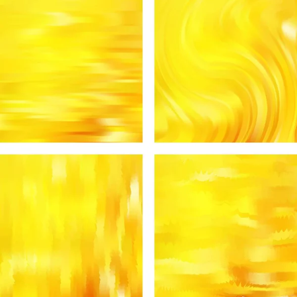 Set Mit Gelben Abstrakten Verschwommenen Hintergründen Vektorillustration Moderner Geometrischer Hintergrund — Stockvektor