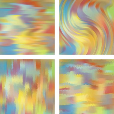 Soyut bulanık arkaplanlarla ayarlanmış. Vektör çizimi. Modern geometrik arka plan. Soyut şablon.