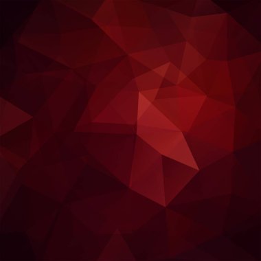 Soyut mozaik arka plan. Üçgen geometrik arka plan. Tasarım öğeleri. Vektör çizim. Koyu kırmızı, kahverengi renkler.