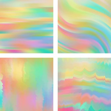 Soyut bulanık arkaplanlarla ayarlanmış. Vektör çizimi. Modern geometrik arka plan. Soyut şablon.