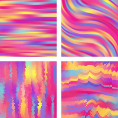 Soyut bulanık arkaplanlarla ayarlanmış. Vektör çizimi. Modern geometrik arka plan. Soyut şablon.