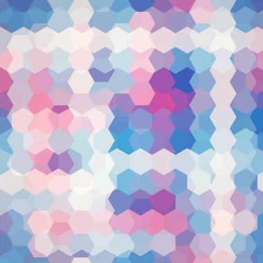 Soyut altıgenler arka plan vektör. Geometrik vektör çizim. Yaratıcı tasarım şablonu. Beyaz, pembe, mavi renkler.