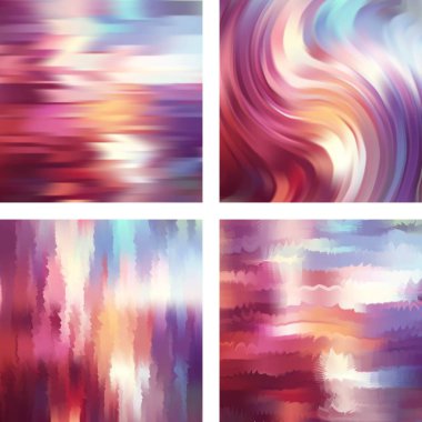 Soyut bulanık arkaplanlarla ayarlanmış. Vektör çizimi. Modern geometrik arka plan. Soyut şablon.