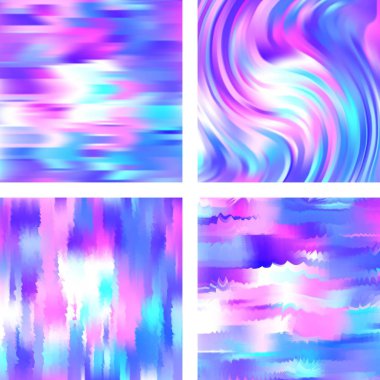 Soyut bulanık arkaplanlarla ayarlanmış. Vektör çizimi. Modern geometrik arka plan. Soyut şablon.