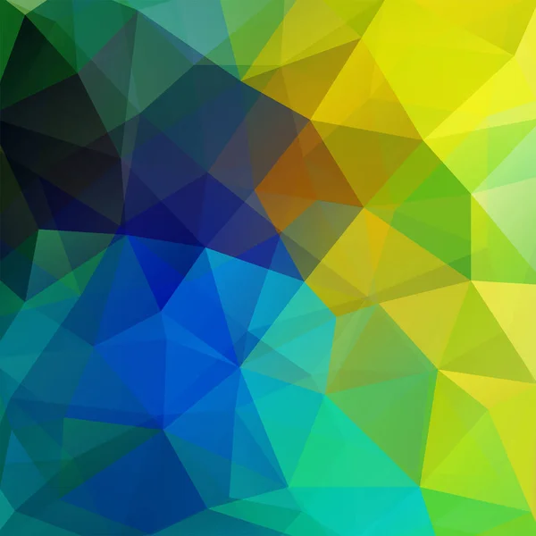 Background Made Yellow Blue Green Triangles Square Composition Geometric Shapes — Stock Vector