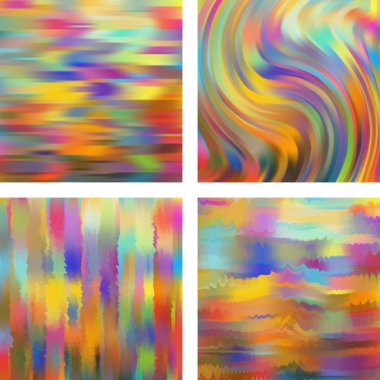 Soyut bulanık arkaplanlarla ayarlanmış. Vektör çizimi. Modern geometrik arka plan. Soyut şablon.