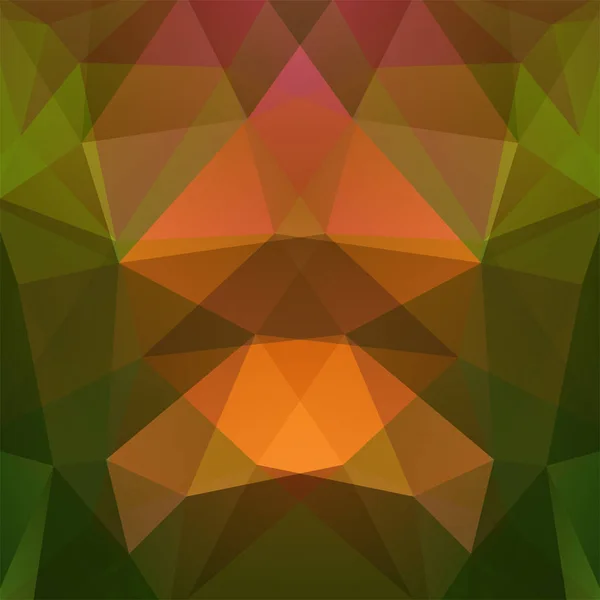 Fundo mosaico abstrato. Fundo geométrico triangular. Elementos de design. Ilustração vetorial. Verde, marrom, cores laranja . —  Vetores de Stock