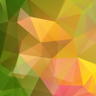 Sarı, yeşil, pembe üçgen oluşan arka plan. İş sunumları veya web şablonu afiş afiş için geometrik tasarım. Vektör çizim