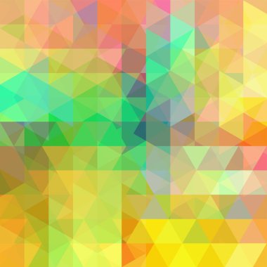 Sarı, turuncu, yeşil geometrik şekiller arka plan. Soyut üçgen geometrik arka plan. Mozaik Desen. Vektör Eps 10. Vektör çizim
