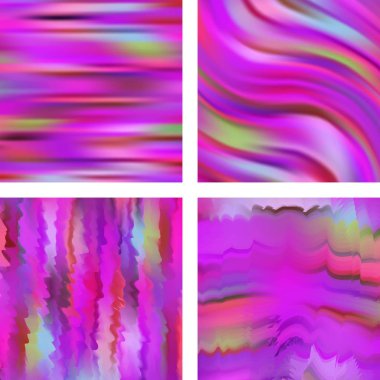 Pembe, soyut, bulanık arka planlarla ayarlanmış. Vektör çizimi. Modern geometrik arka plan. Soyut şablon.