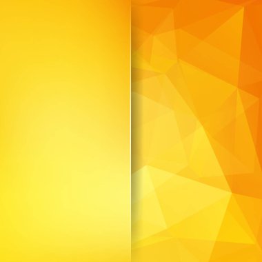 Arka plan sarı, turuncu üçgenler oluşan. İş sunumları veya web şablonu afiş afiş için geometrik tasarım. Vektör çizim