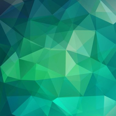 Geometrik desen, çokgen üçgen vektör arkaplan mavi, yeşil tonlar. Görüntü düzeni