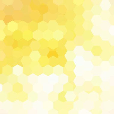 Arka plan sarı, beyaz altıgenler oluşan. İş sunumları veya web şablonu afiş afiş için geometrik tasarım. Vektör çizim