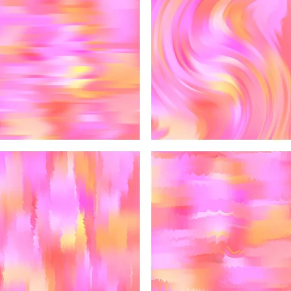 Set mit abstrakten verschwommenen Hintergründen. Vektorillustration. Moderner geometrischer Hintergrund. Abstrakte Vorlage. Rosa, orange Farben. — Stockvektor