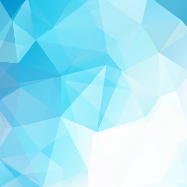 Arka planda mavi, beyaz üçgenler var. Geometrik şekilli kare bileşim. Eps 10