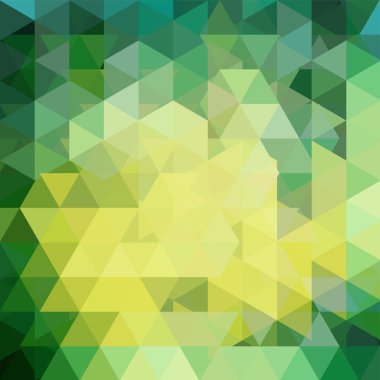 Üçgen vektör arka plan. Kullanılabilir kapak tasarımı, kitap tasarımı, Web sitesi arka plan. Vektör çizim. Yeşil, sarı renkler.