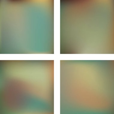 Bej rengi soyut bulanık arkaplanlarla ayarlanmış. Vektör çizimi. Modern geometrik arka plan. Soyut şablon.