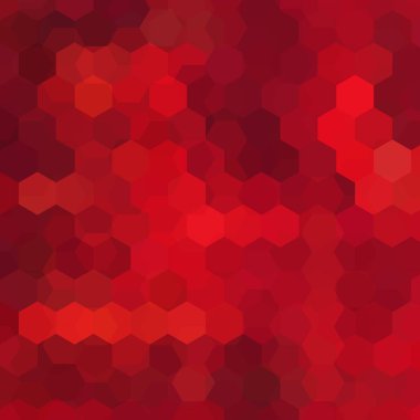 Geometrik şekillerin arka planı. Kırmızı mozaik desen. Vektör EPS 10. Vektör illüstrasyonu