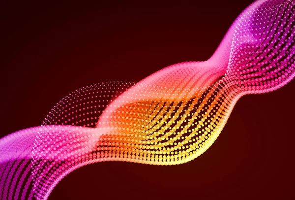 Paisaje Digital Colorido Abstracto Con Partículas Que Fluyen Información Sobre — Archivo Imágenes Vectoriales