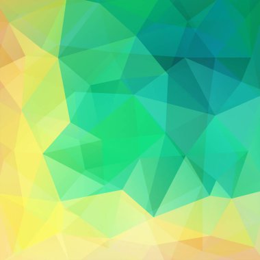 Arka plan yaptı sarı, yeşil, mavi, üçgenler. Geometrik şekiller ile kare kompozisyon. EPS 10