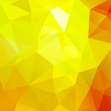 Arka plan sarı, turuncu üçgenler yaptı. Geometrik şekiller ile kare kompozisyon. EPS 10