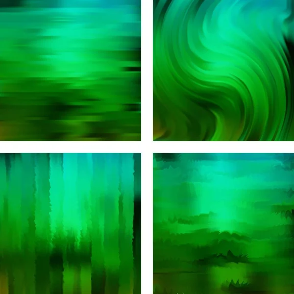 Σύνολο Πράσινο Αφηρημένο Θολό Φόντο Εικονογράφηση Διανύσματος Σύγχρονο Γεωμετρικό Σκηνικό — Διανυσματικό Αρχείο