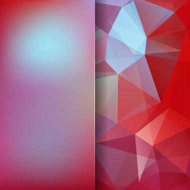 Arka plan üçgen yaptı. Geometrik şekiller ile kompozisyon kare ve öğe bulanıklık. EPS 10 kırmızı, kahverengi, mor, mavi renkler.