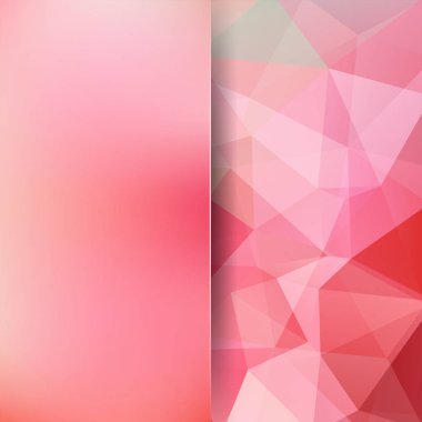 Geometrik desen, çokgen üçgenler arka planda pembe tonu vektör. Cam ile arka plan bulanıklık. İllüstrasyon model