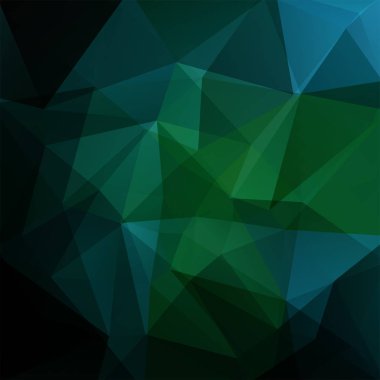 Arka plan koyu yeşil üçgenler yaptı. Geometrik şekiller ile kare kompozisyon. EPS 10