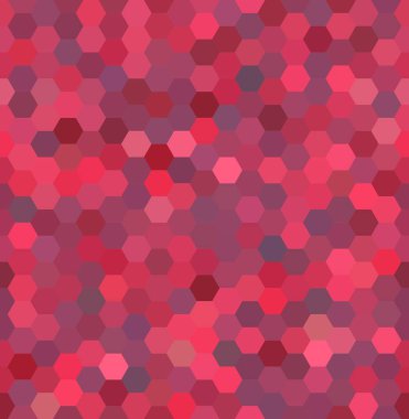 sorunsuz soyut mozaik arka plan. Altıgen yanarak bahislerin doğru geometrik arka plan. Tasarım öğeleri. Vektör çizim. Pembe, kırmızı, mor renkler.