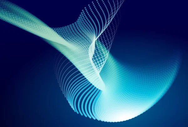 Αφηρημένο Μπλε Ψηφιακό Τοπίο Ρέοντα Σωματίδια Ηλεκτρονικό Τεχνολογικό Υπόβαθρο — Διανυσματικό Αρχείο