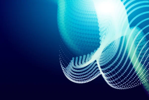 Αφηρημένο Μπλε Ψηφιακό Τοπίο Ρέοντα Σωματίδια Ηλεκτρονικό Τεχνολογικό Υπόβαθρο — Διανυσματικό Αρχείο
